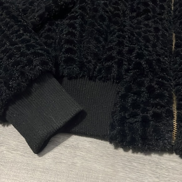 Faux Fur Wet Seal Cropped Zippered Jacket sz Large - Picture 5 of 10